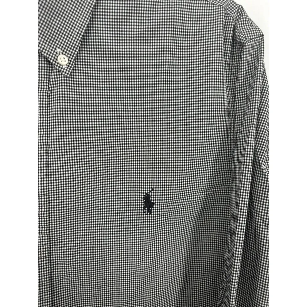 Polo Ralph Lauren Long Sleeve‎ Button Down Up Front Shirt Check Checkered Large